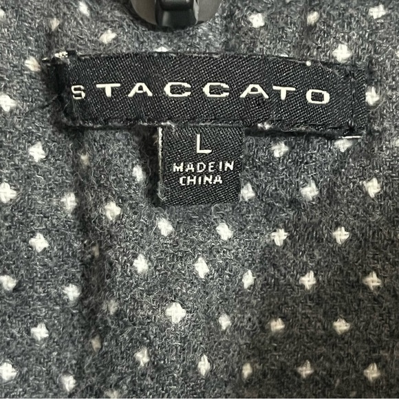 Women’s Staccato Puffer Best Gray White Polka Dots Size Large - Picture 2 of 8